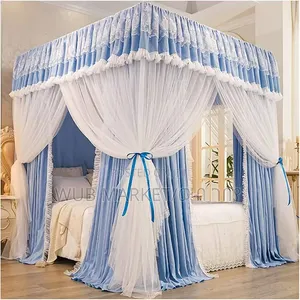Luxury 4-Sided Double Canopy Mosquito Net ባለ 2 ተደራቢ ዘመናዊ ዛንዚራ