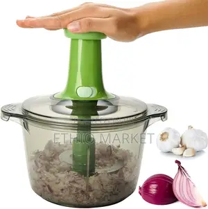 A Manual Hand-Press Vegetable Chopper and Food Processor