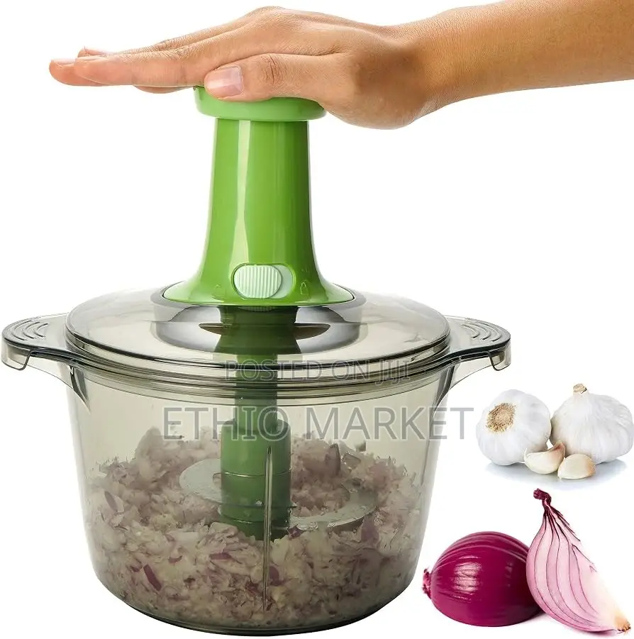 A Manual Hand-Press Vegetable Chopper and Food Processor