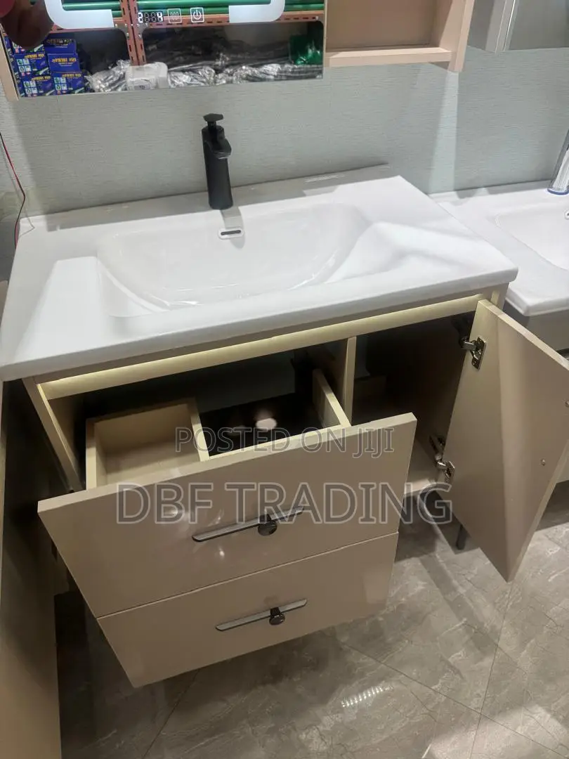 Modern Handwash Cabinet Set – LED Mirror, Drawers (Different Colors)