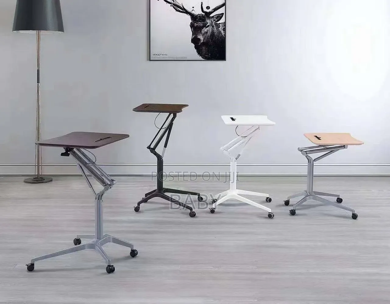 Adjustable Mobile Laptop Table / Rolling Height-Adjustable Laptop Desk