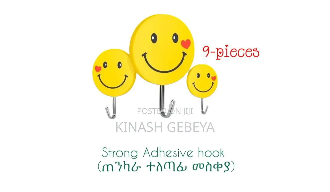 9pcs Multifunctional Heavy Duty Adhesive Hooks(2kilo Upto 3kilo)