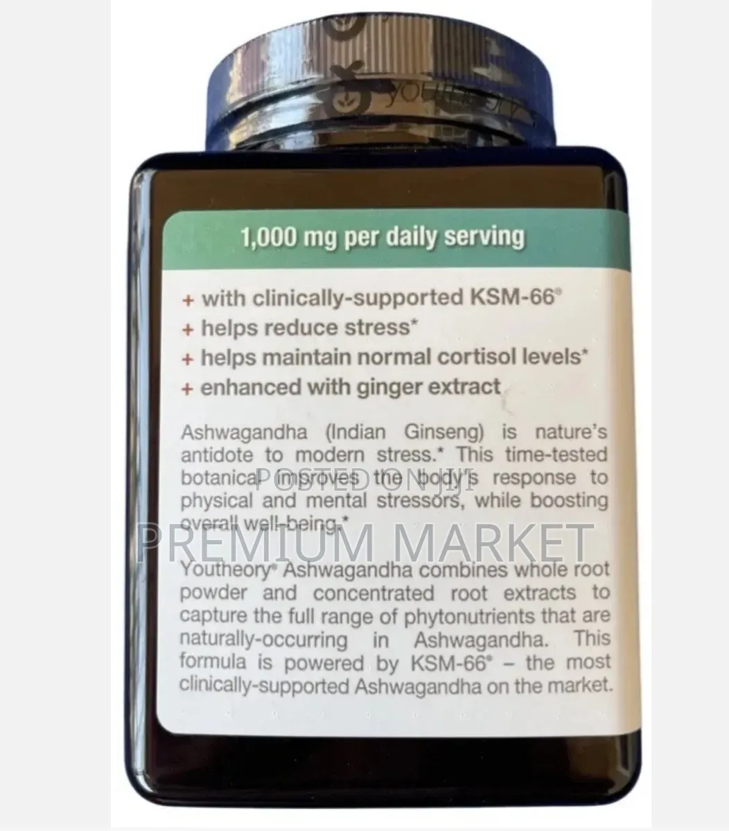 Youtheory Ashwagandha, 1000 Mg Per Daily Serving. (150 Capsules).