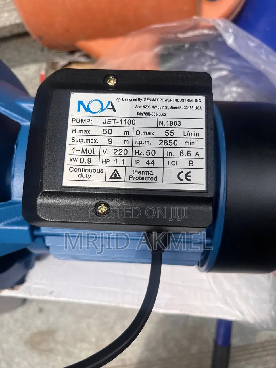 Nova Jet 1.1hp Water Pump Hmax 50