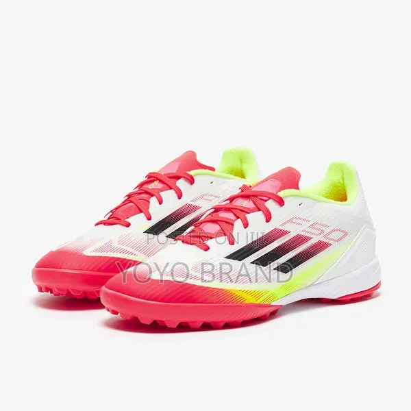 Adidas F50 League Turf Soccer Shoes White, Black, /Solar Yellow