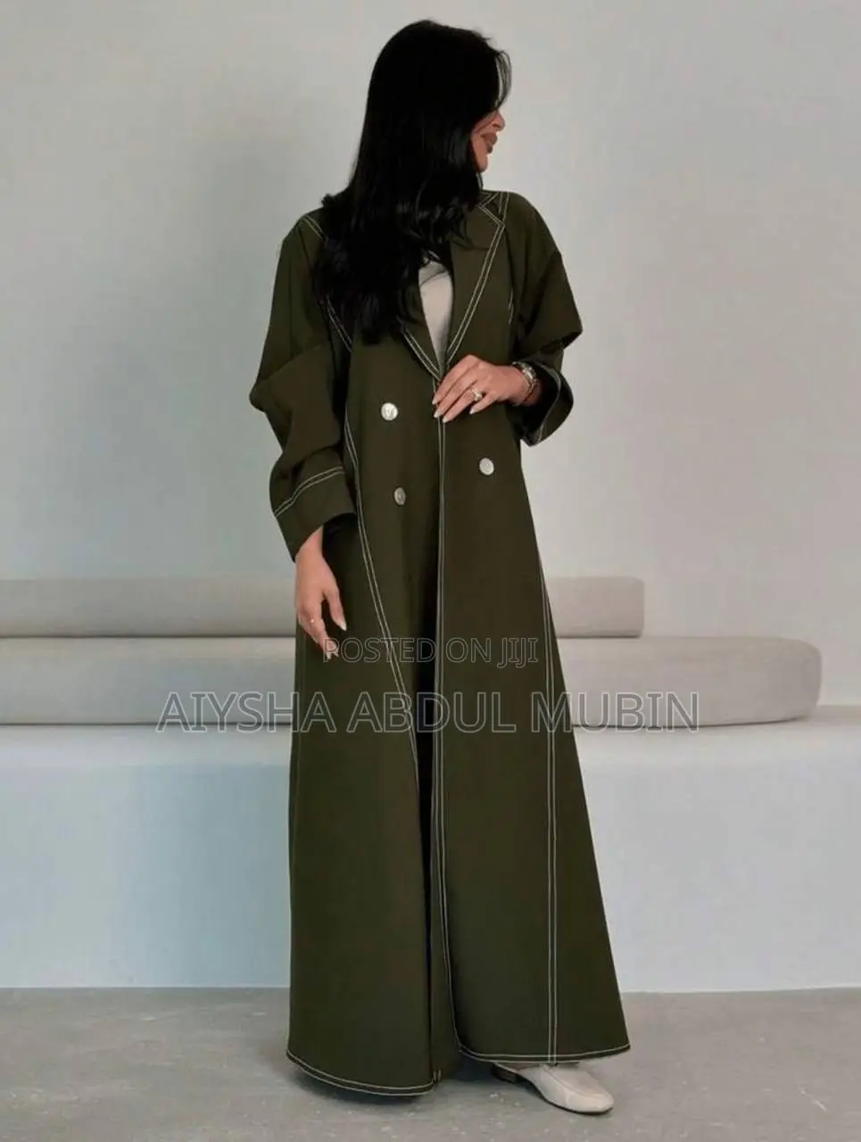 Olive & Grey Designer Modest Abaya Collection