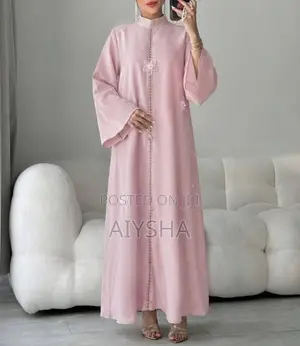 Pink Blue High-Neck Embellished Maxi Abaya Collection