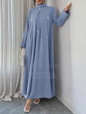Pink Blue High-Neck Embellished Maxi Abaya Collection