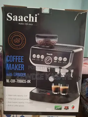 Saachi 19-Bar Coffee Maker With Built in Grinder -NL-COF-7066CG-BK