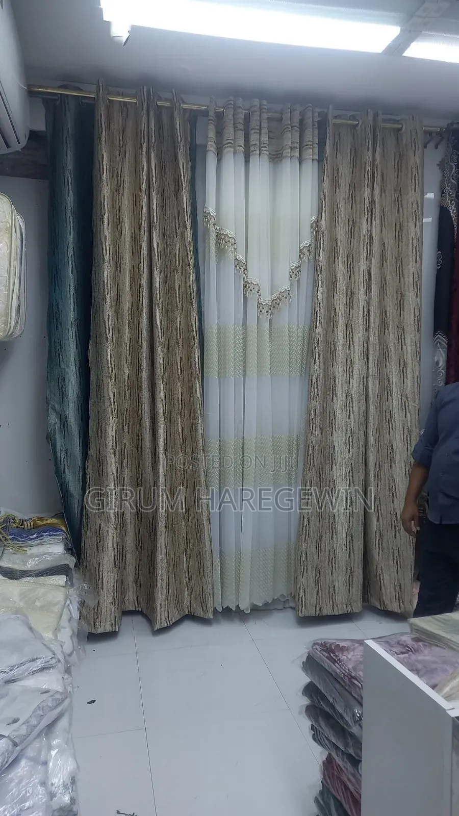 Luxury Double Layer Curtain Set With Tassel Net Sheer
