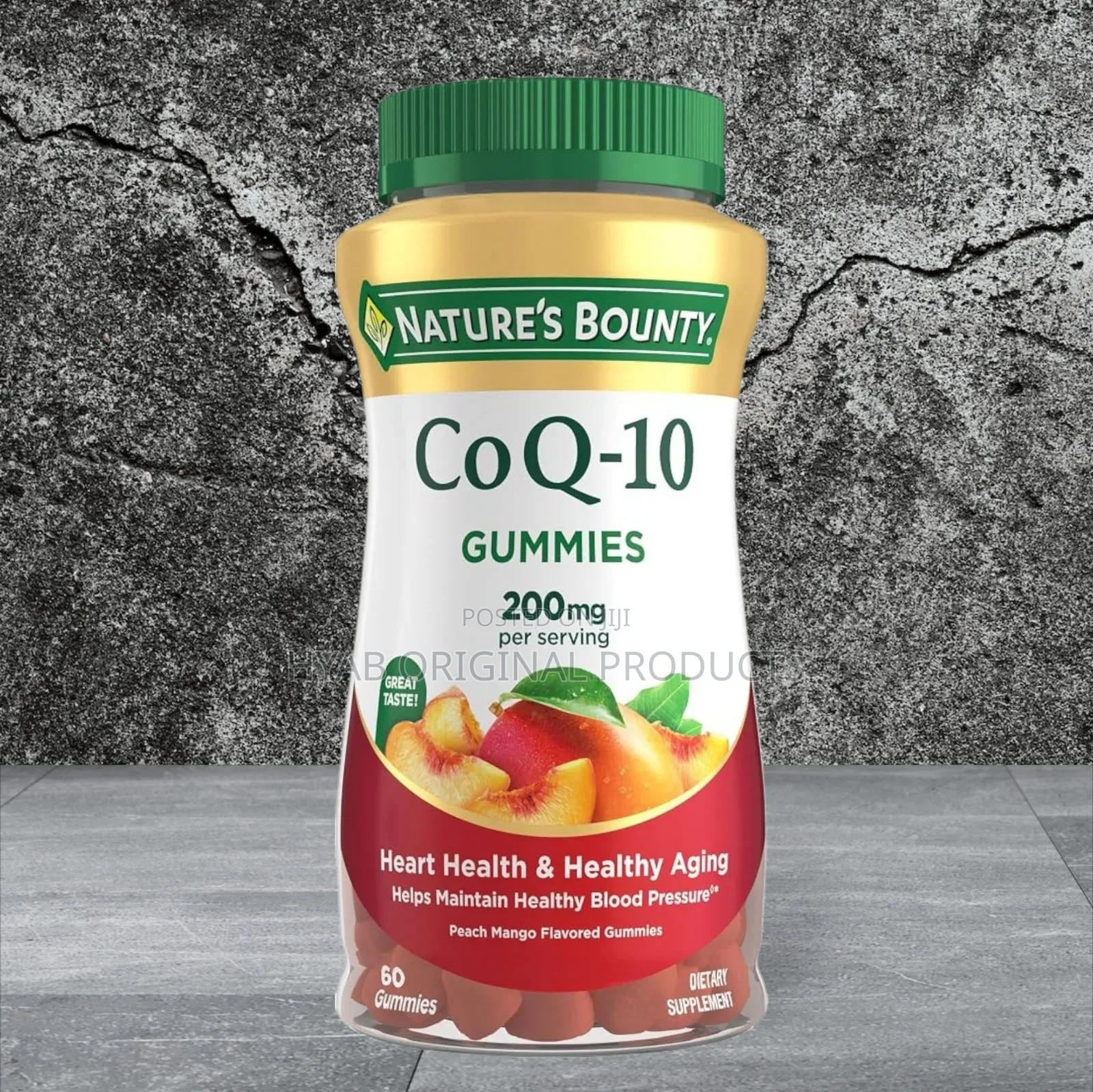 CoQ10 Gummies, Supports Heart Health, CoQ10 200mg, Peach Mango