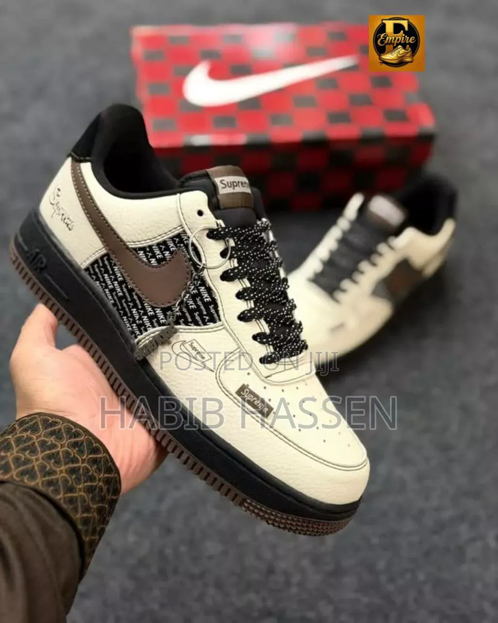 Nike Air Force 1 Low X Supreme "Beige Brown" #Men
