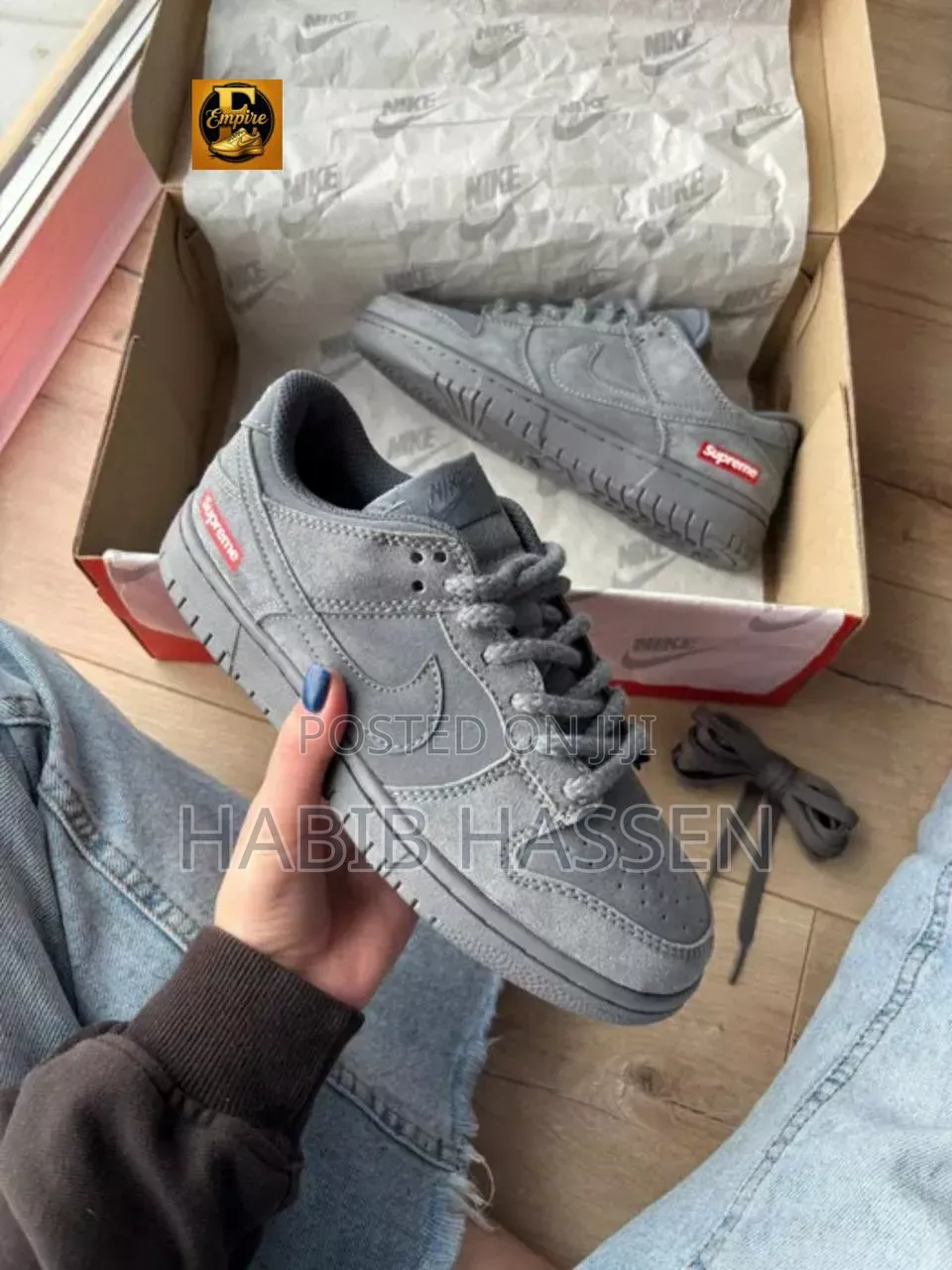 Nike SB Dunk Low X Supreme"Wolf Grey" #Men