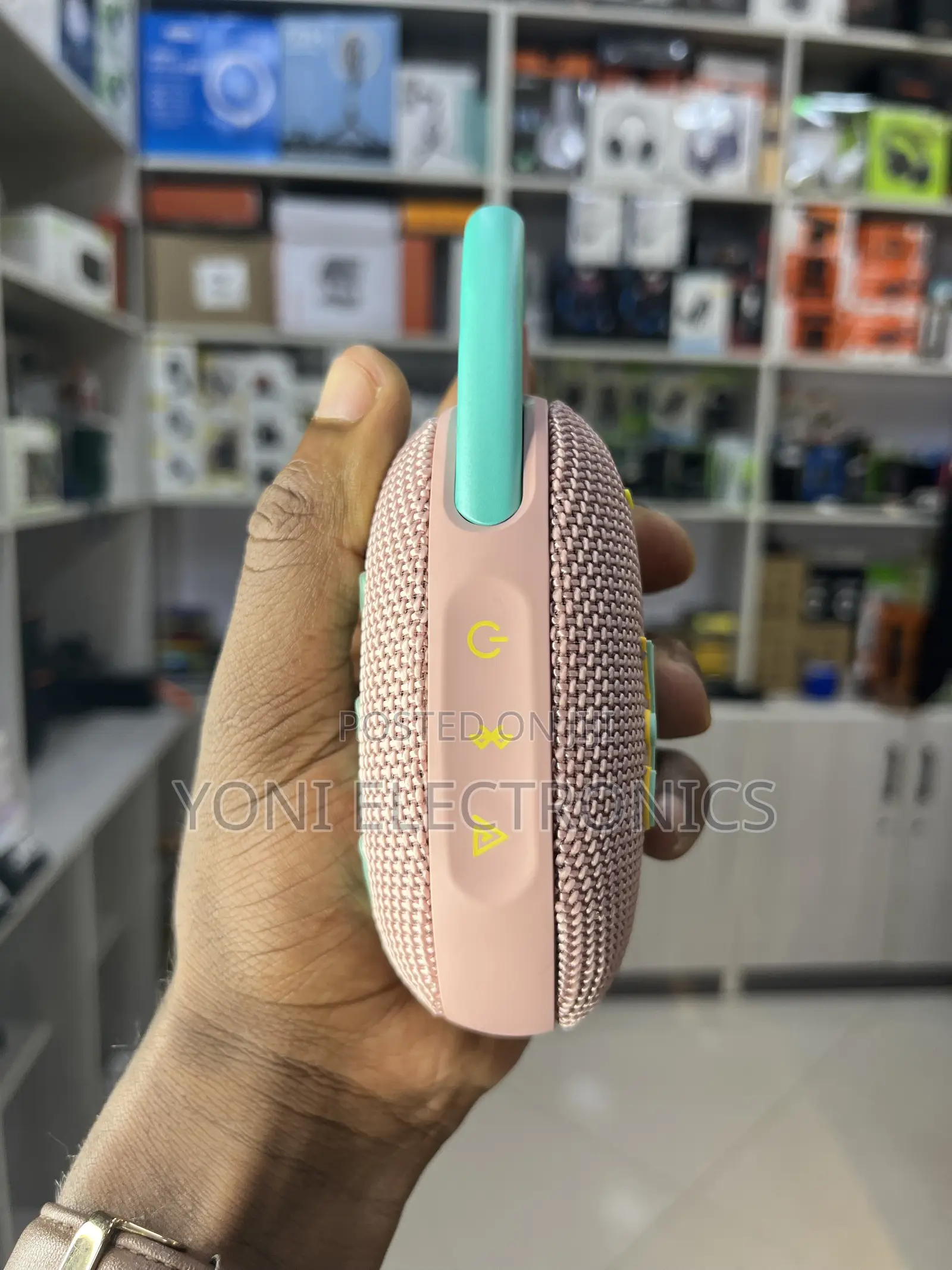 JBL Clip 5 Portable Waterproof Bluetooth Speaker – Pink/Teal