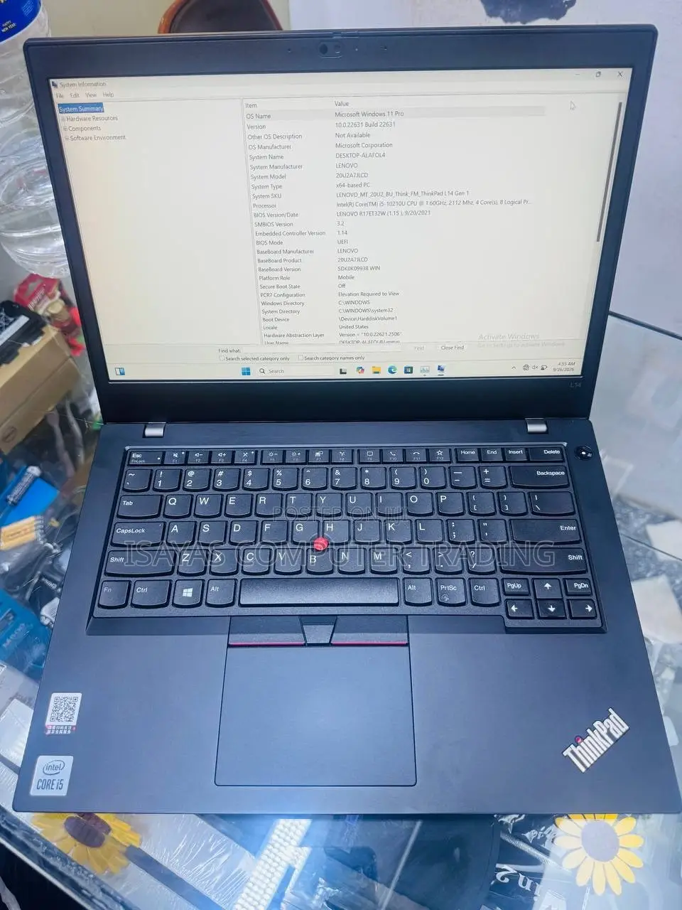 New Laptop Lenovo ThinkPad T14 G1 8GB Intel Core i5 SSD 256GB