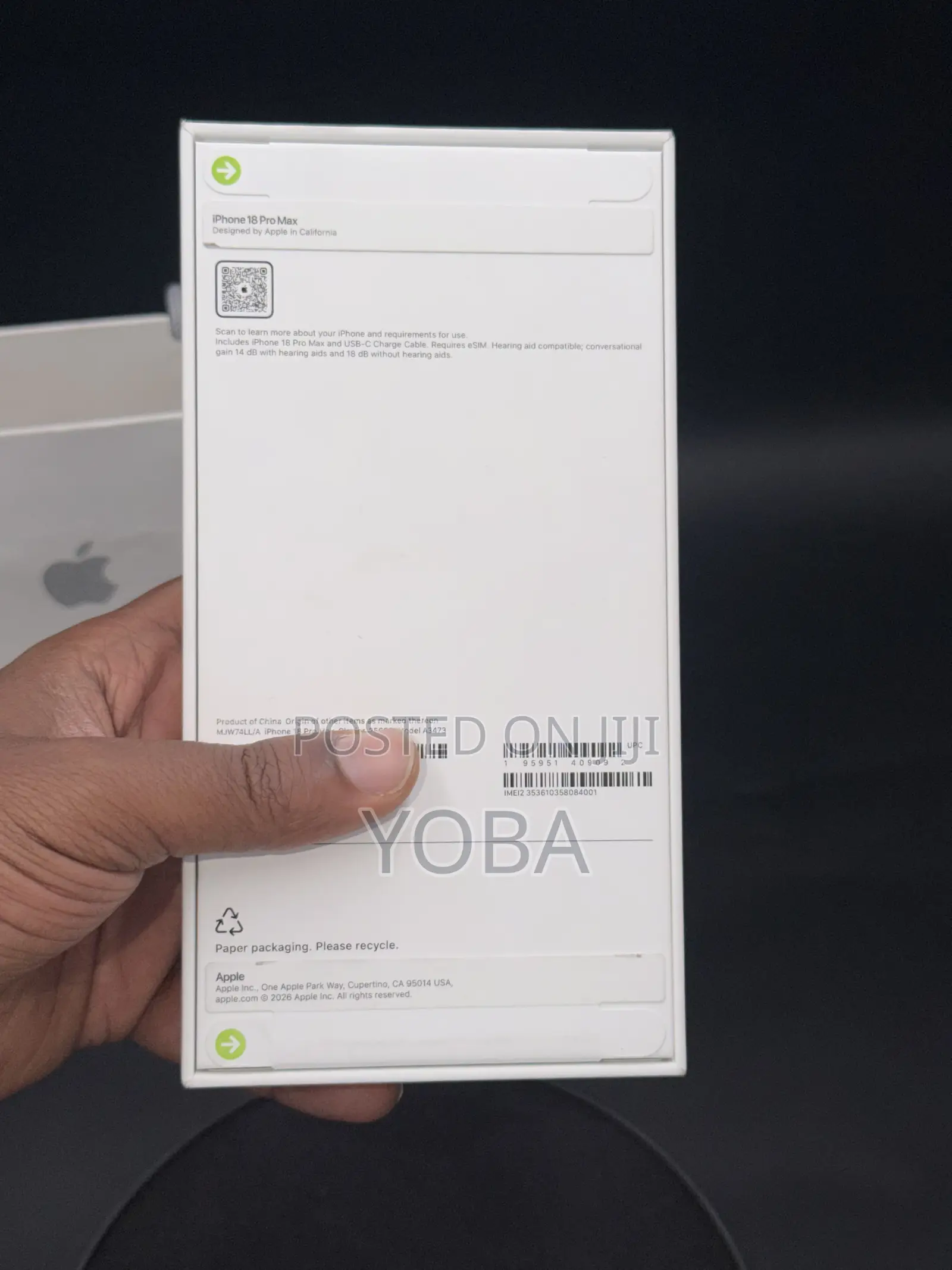 New Apple iPhone 18 Pro Max 256 GB Blue