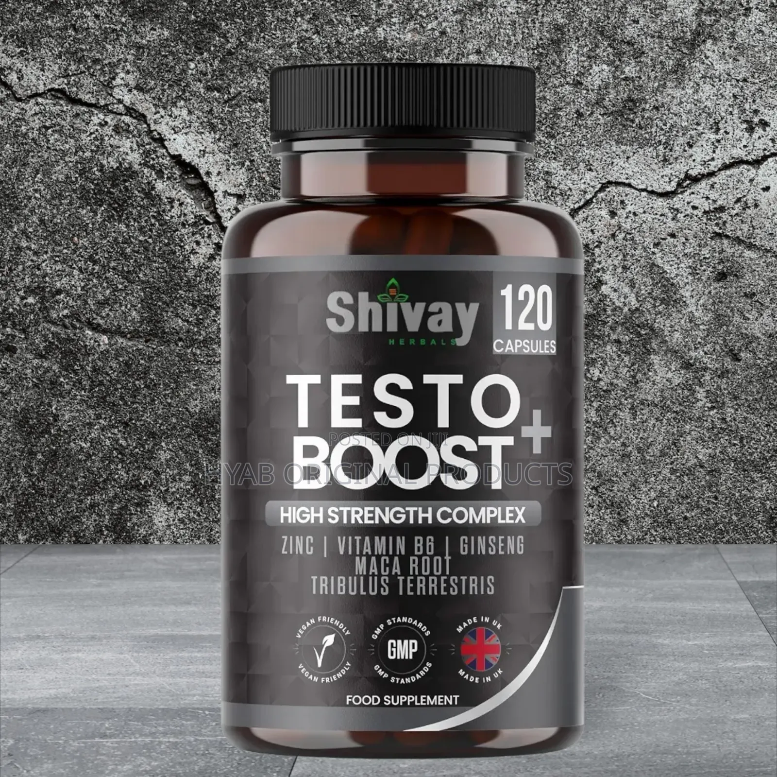 Testo Boost Supplement for Men - 120 Vegan Capsules 2 Month Supply