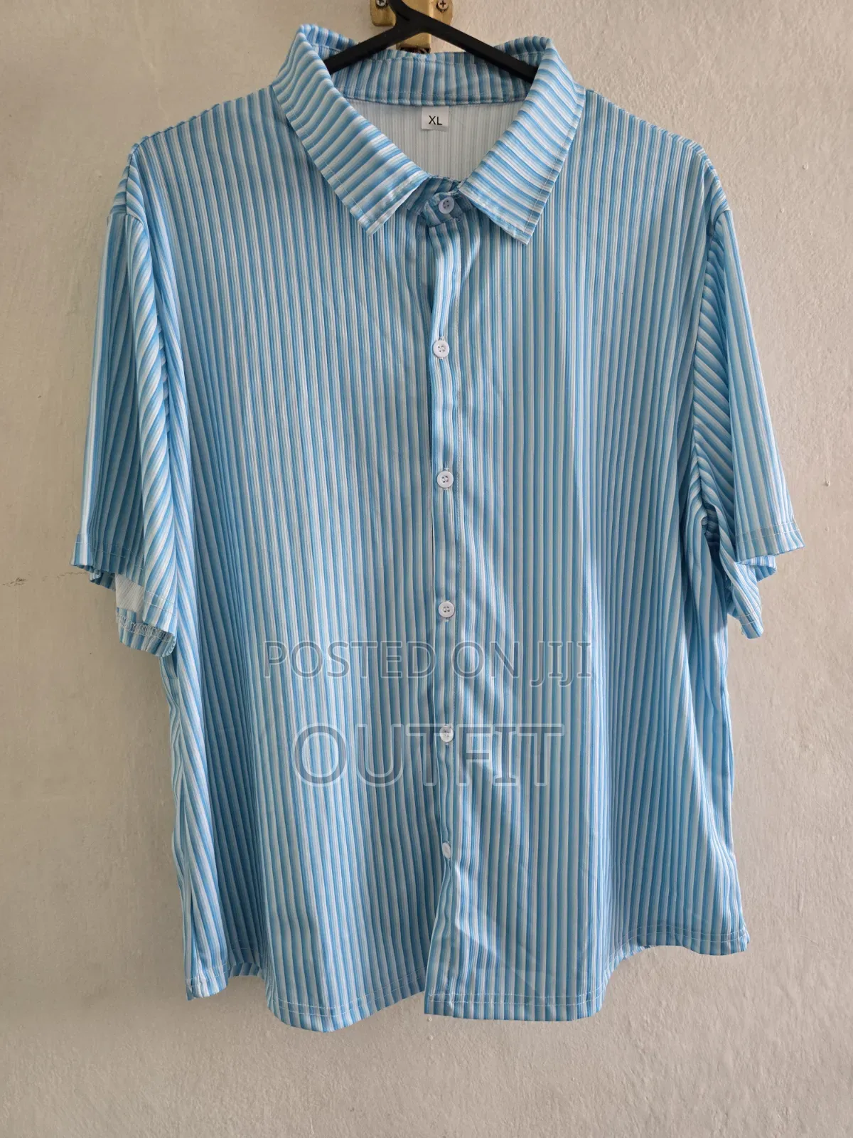 Striped Short Sleeve Button Up Shirt