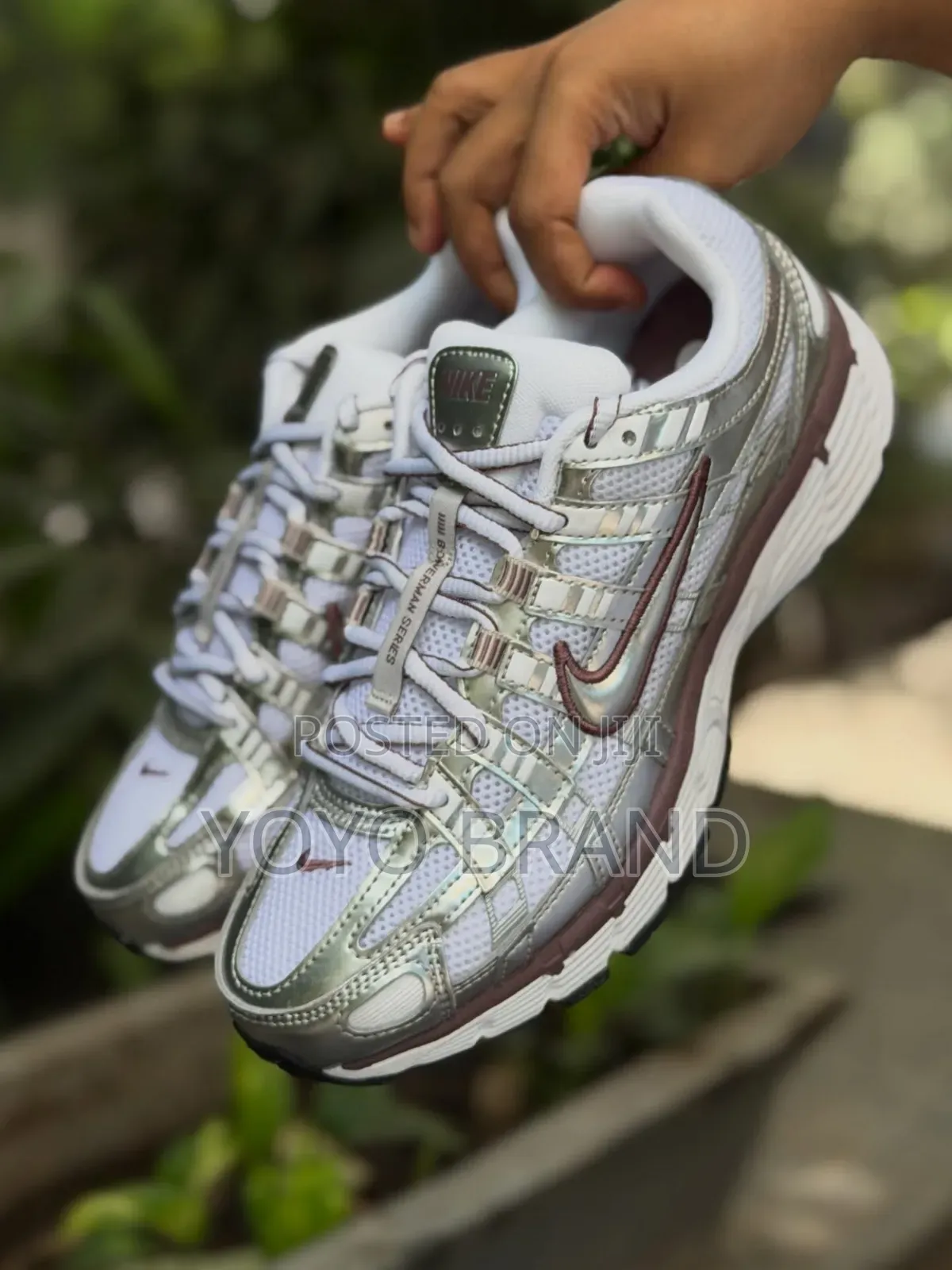 Nike P-6000 Metallic Silver / White Unisex Fashion Sneaker