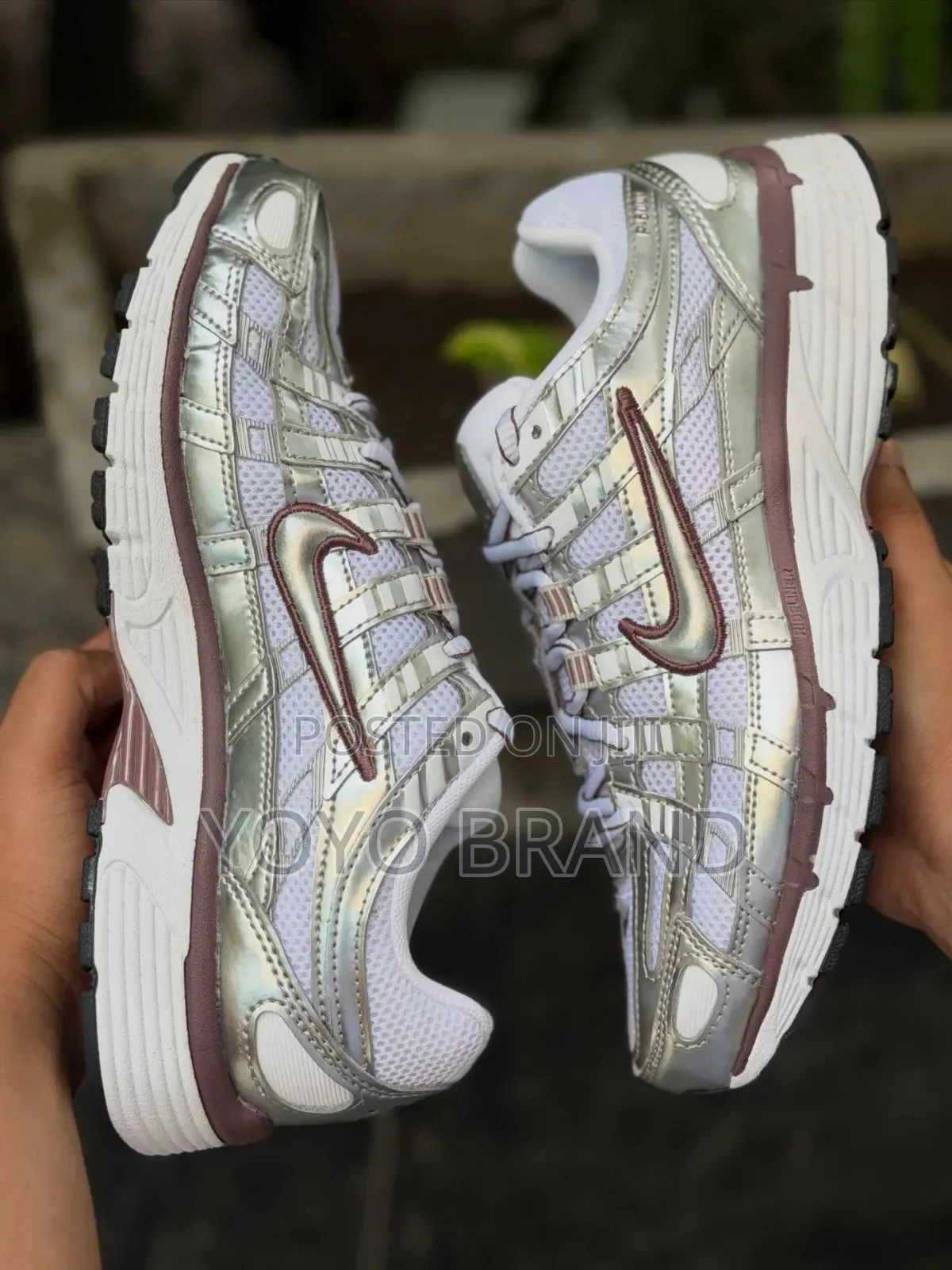 Nike P-6000 Metallic Silver / White Unisex Fashion Sneaker