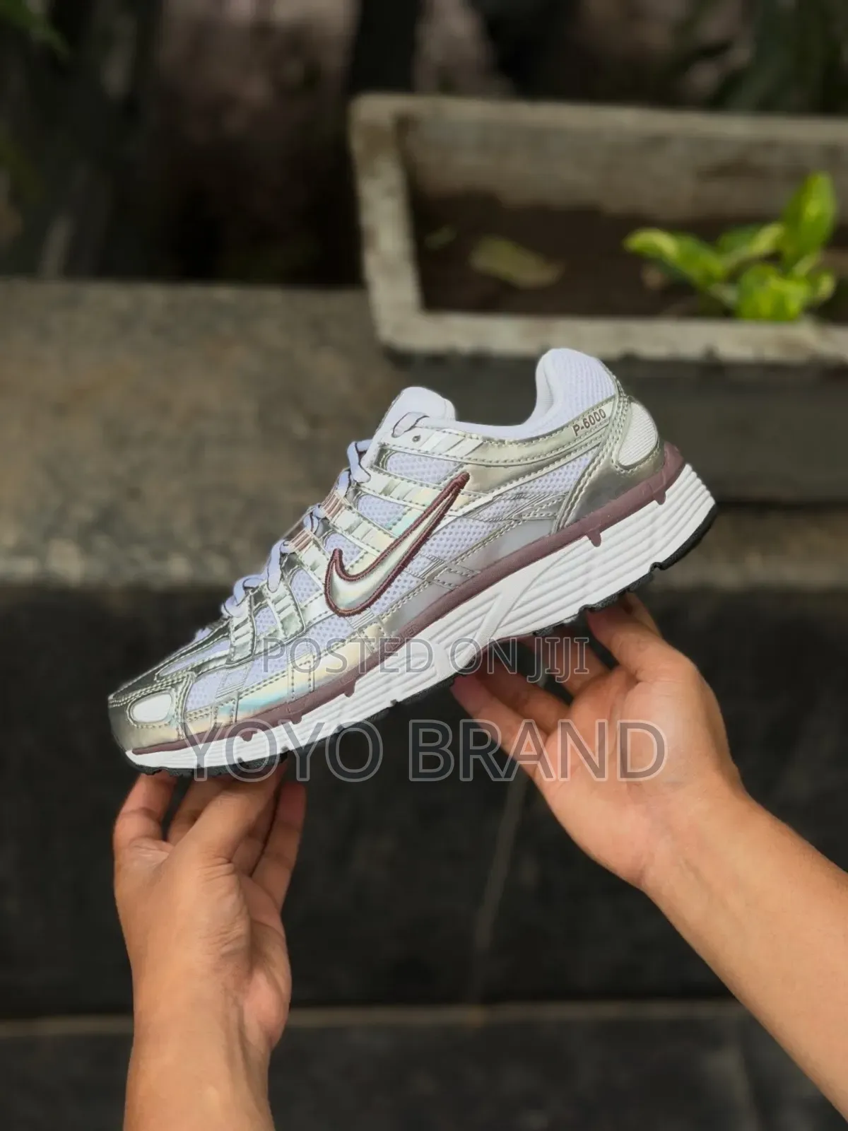 Nike P-6000 Metallic Silver / White Unisex Fashion Sneaker