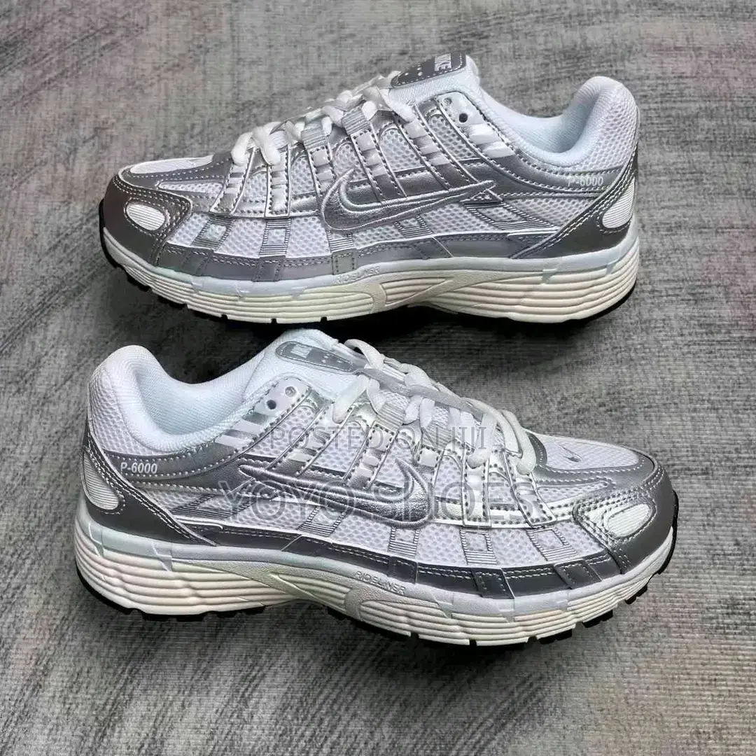 Nike P-6000 'White/Metallic Silver-Blue Tint-Sail' Unisex FashionShoes