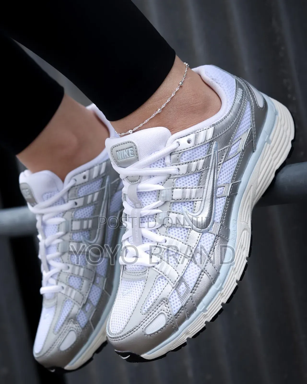 Nike P-6000 'White/Metallic Silver-Blue Tint-Sail' Unisex FashionShoes