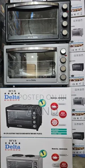 DELTA EUROPE Oven With Stoves/48 ሊትር ኤሌክትሪክ ኦቨን – 2 ማብሰያ ያሉት