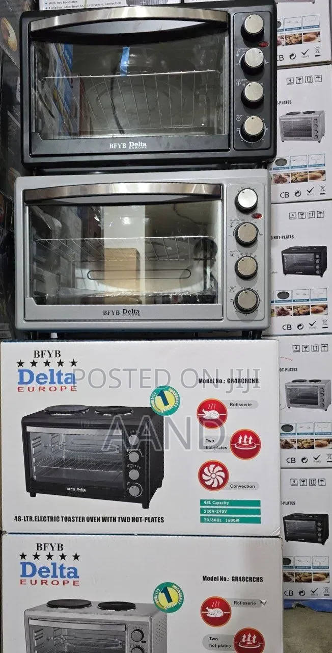 DELTA EUROPE Oven With Stoves/48 ሊትር ኤሌክትሪክ ኦቨን – 2 ማብሰያ ያሉት