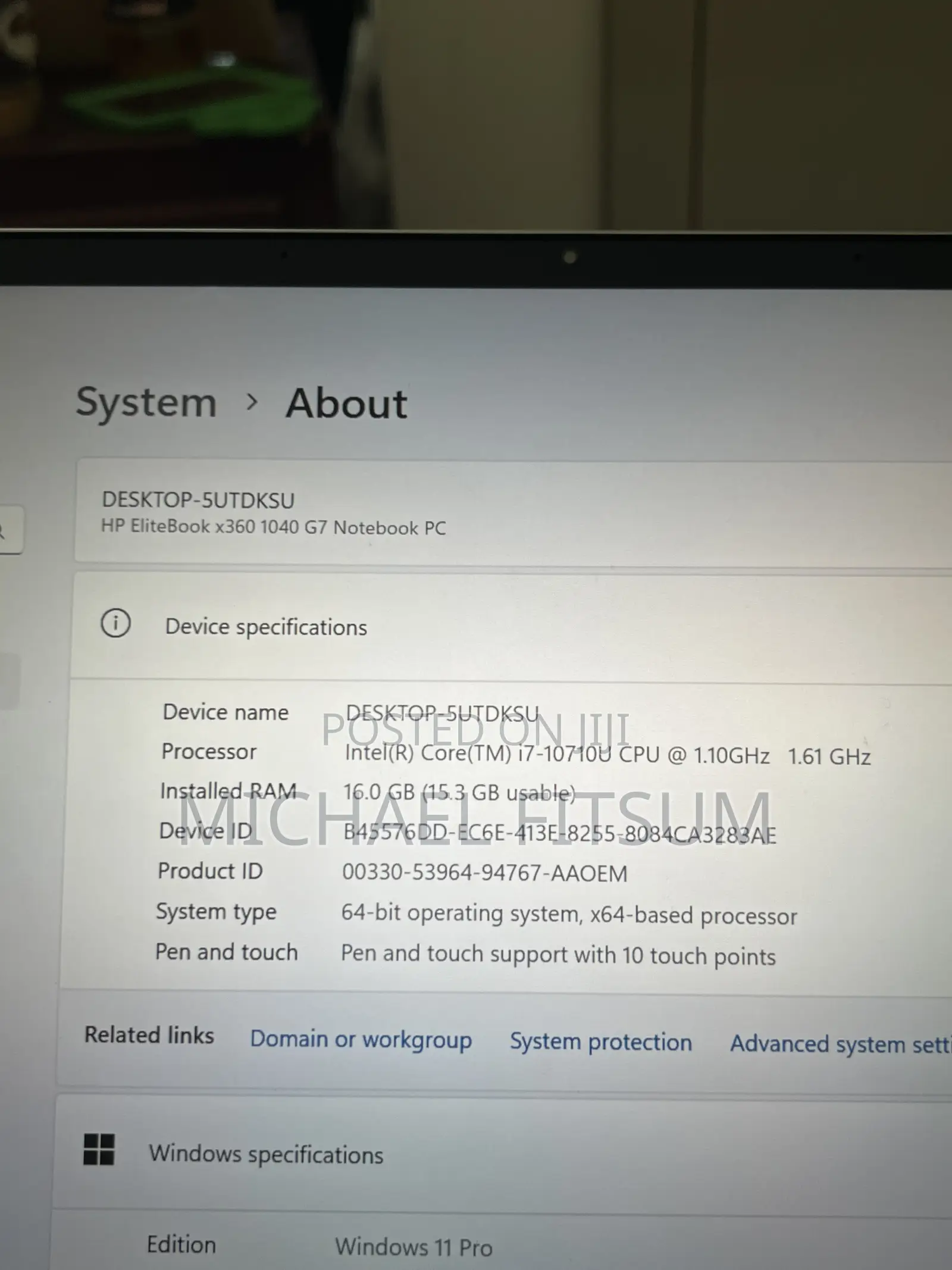 Laptop HP EliteBook 1040 G8 16GB Intel Core i7 SSD 512GB