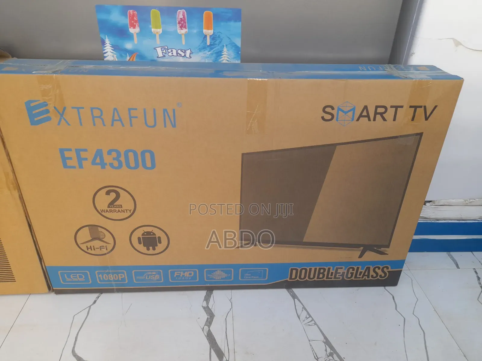 Xtrafun Smart Led TV 43 Inch Andraid Doube Gelass Screen 2026 Hifi New