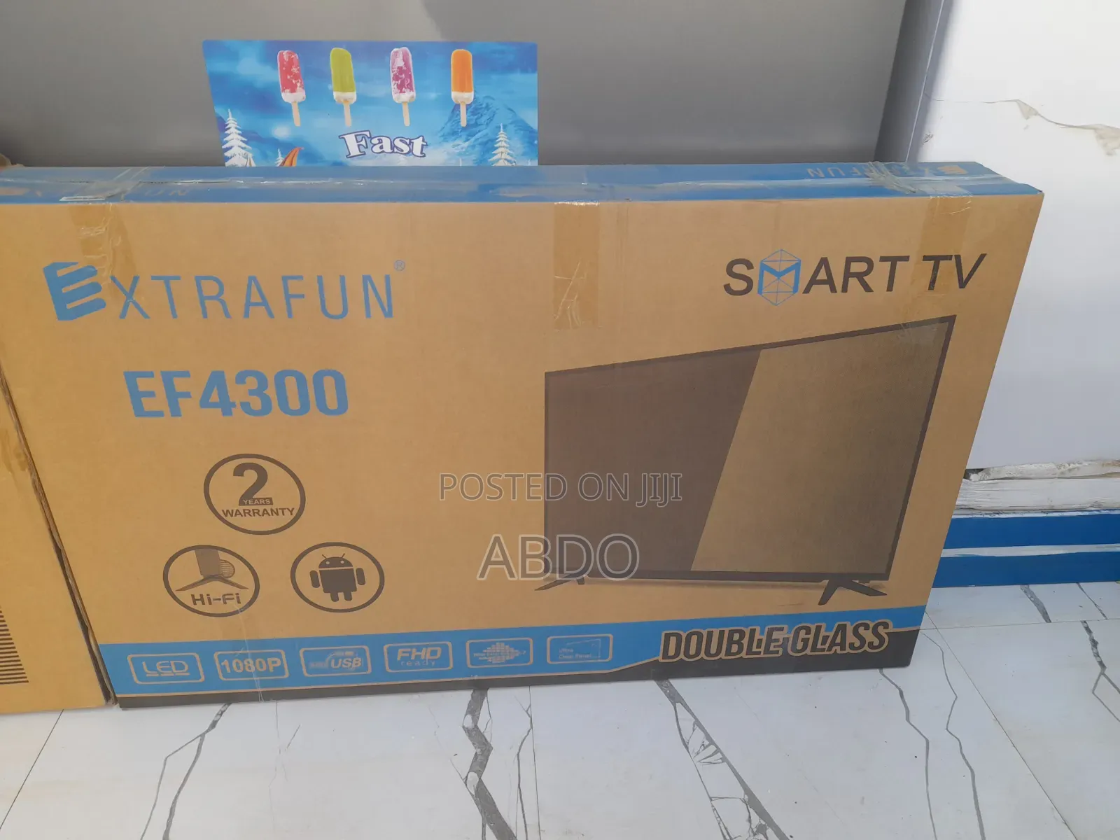 Xtrafun Smart Led TV 43 Inch Andraid Doube Gelass Screen 2026 Hifi New