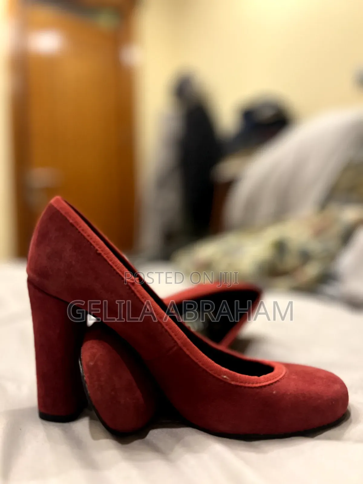 Burgundy Office London Platform Heels