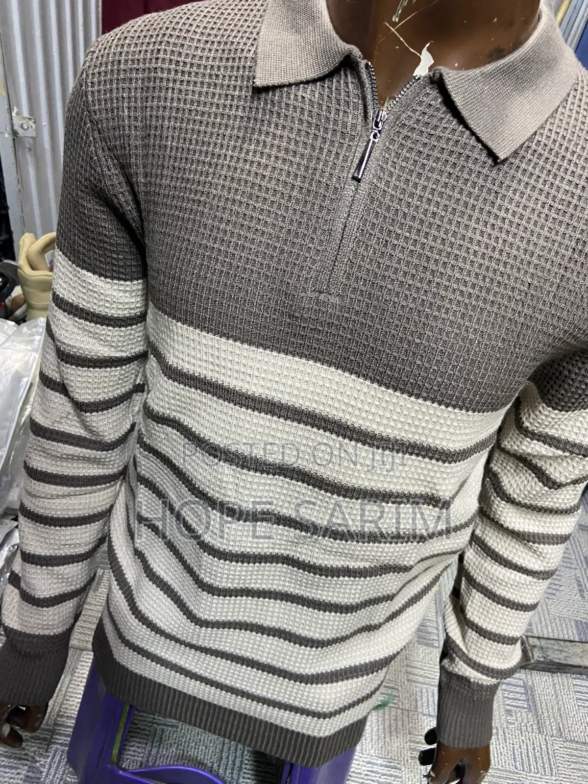Premium Waffle-Knit Retro Polo Shirt -