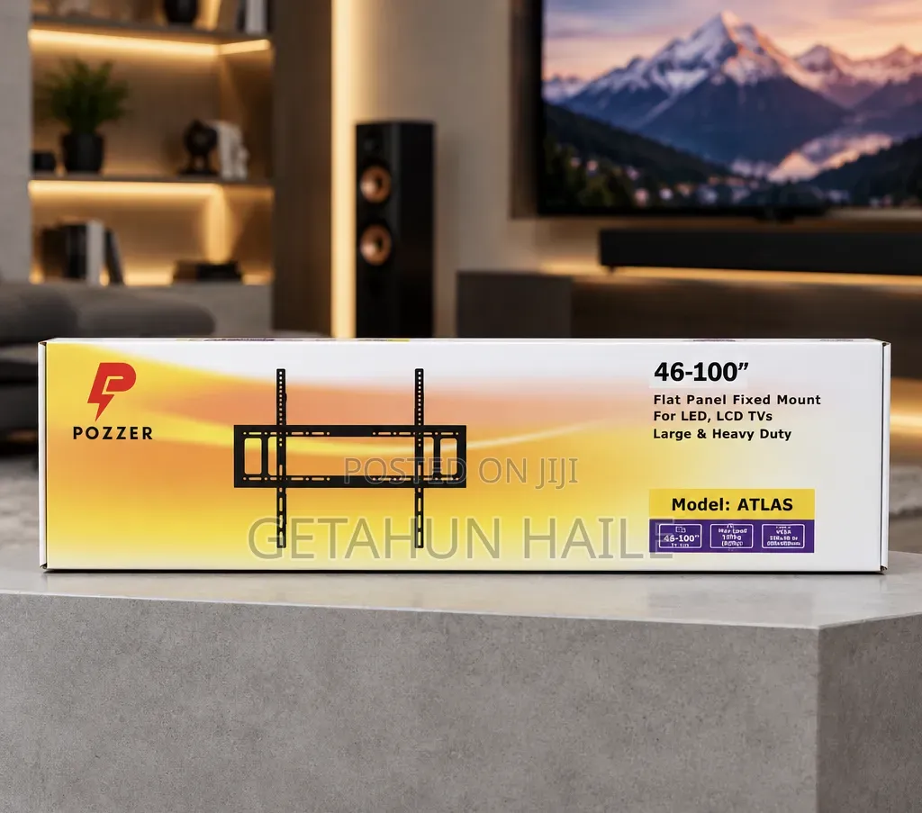 Pozzer Atlas Fixed TV Wall Mount 46 Inch - 100 Inch ( TV መስቀያ )