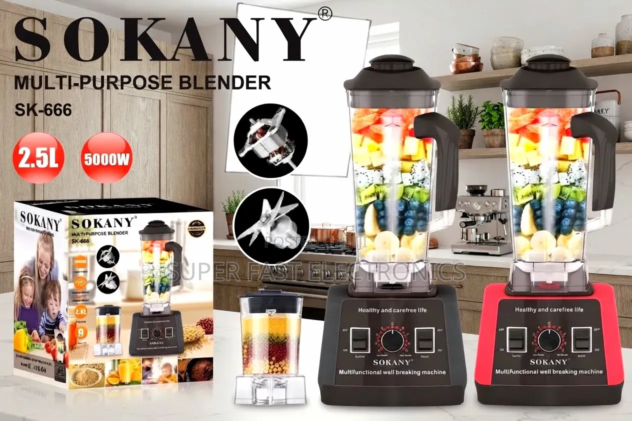 Sokany Multi-Purpose Blender – 5000W High-Power Blender, 2.5L Capacity
