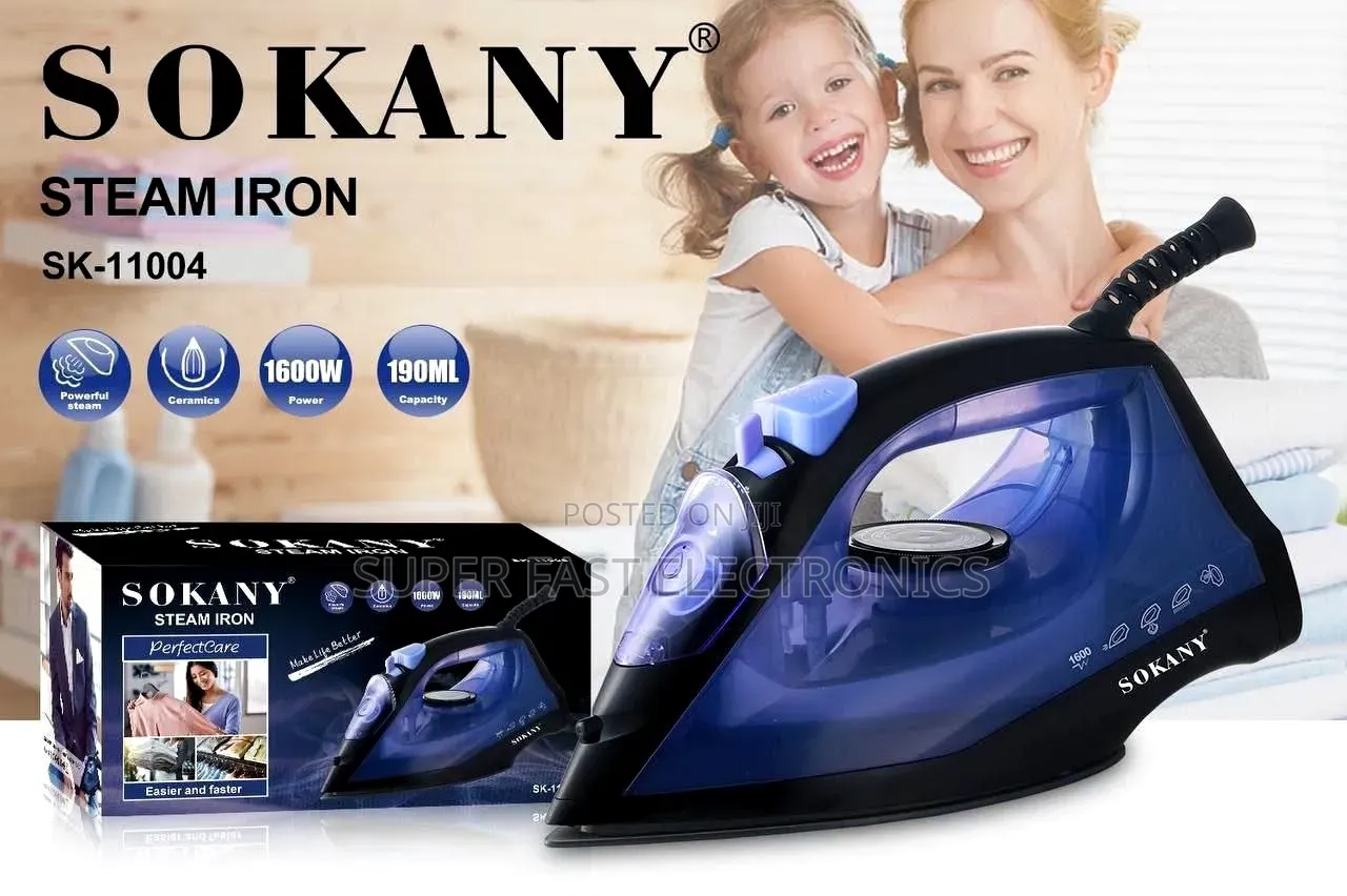 SOKANY Steam Iron – 1600W Powerful Steam Iron With Ceramic Soleplate