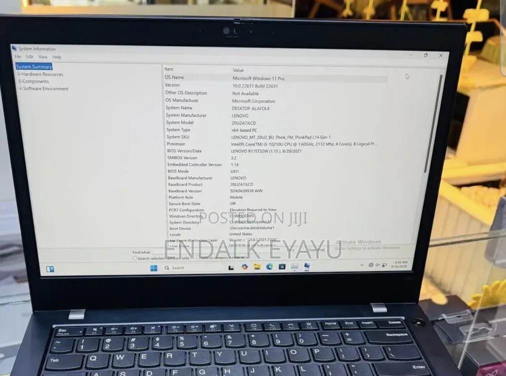 New Laptop Lenovo L14 G1 8GB Intel Core i5 SSD 256GB