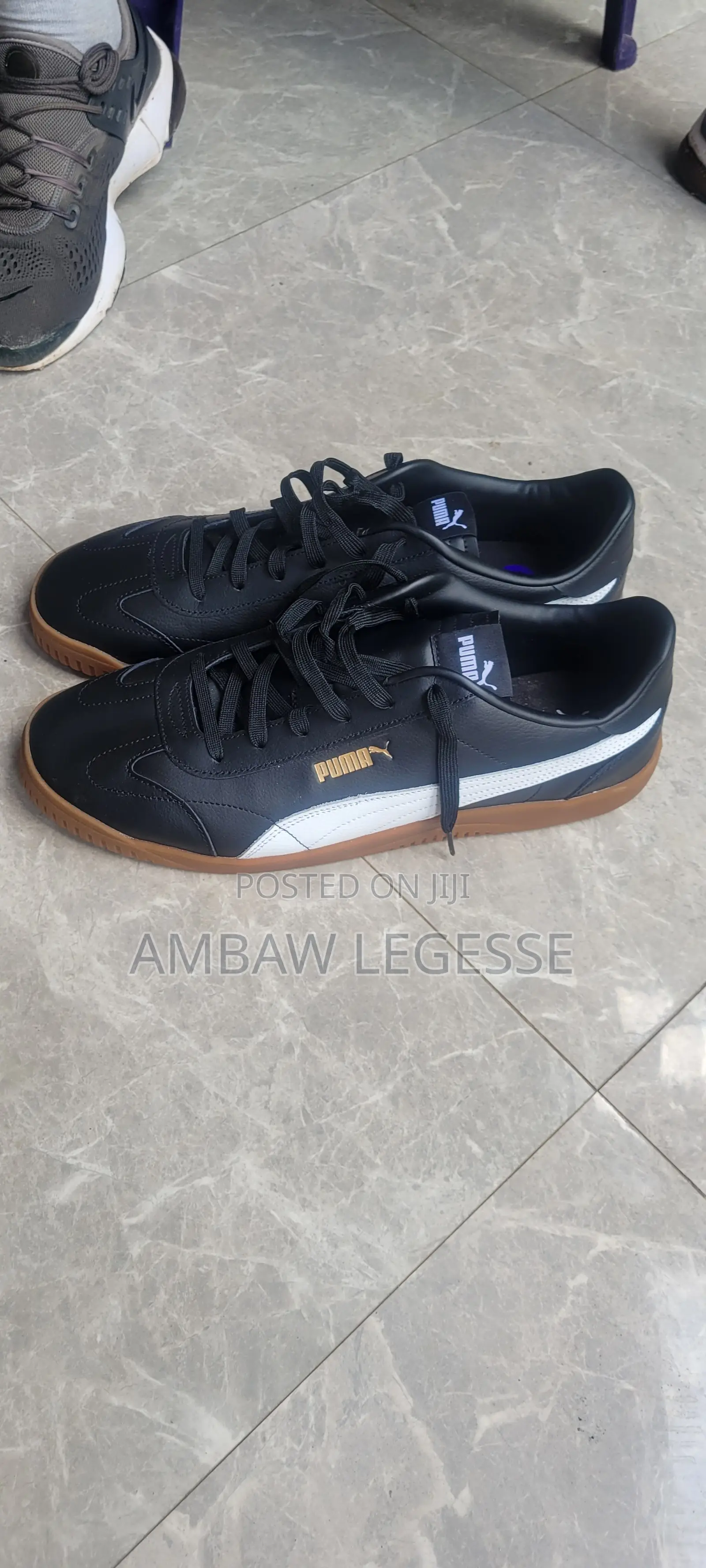 Black White Puma Sneakers – Classic Casual Low-Top Shoes