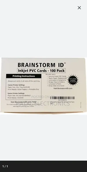 Epson L8050 ID Inkjet PVC Cards (100 Pack) - Inkjet Printable ID Cards