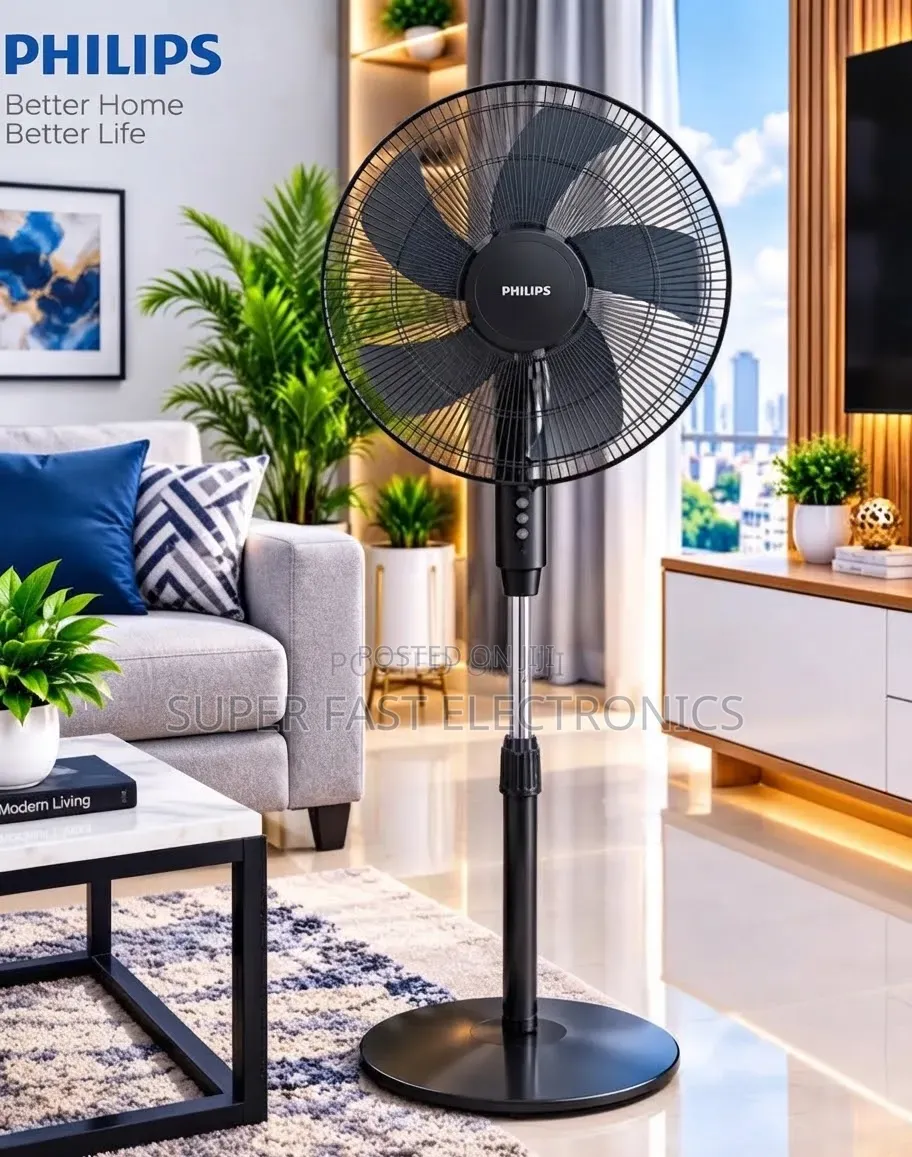 PHILIPS Standing Fan – Powerful Pedestal Fan Height 3-Speed Cooling