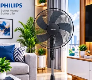 PHILIPS Standing Fan – Powerful Pedestal Fan Height 3-Speed Cooling