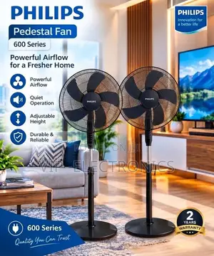 Philips Standing Fan 600 Series Pedestal Fan – Powerful Airflow, Quiet