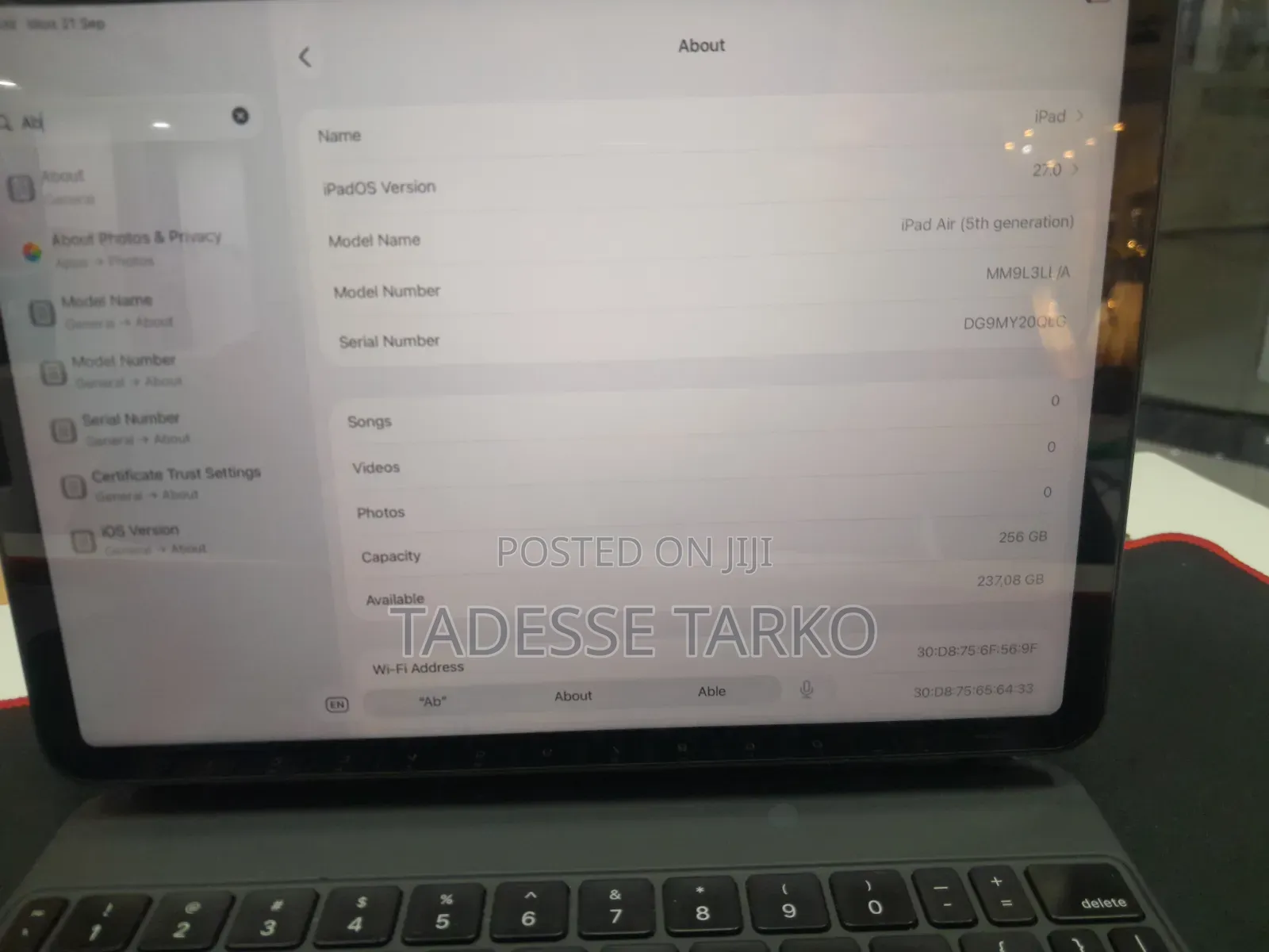 New Apple iPad Air 256 GB Silver