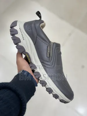 Gray Skechers Flex Groove Slip-on Walking Shoe