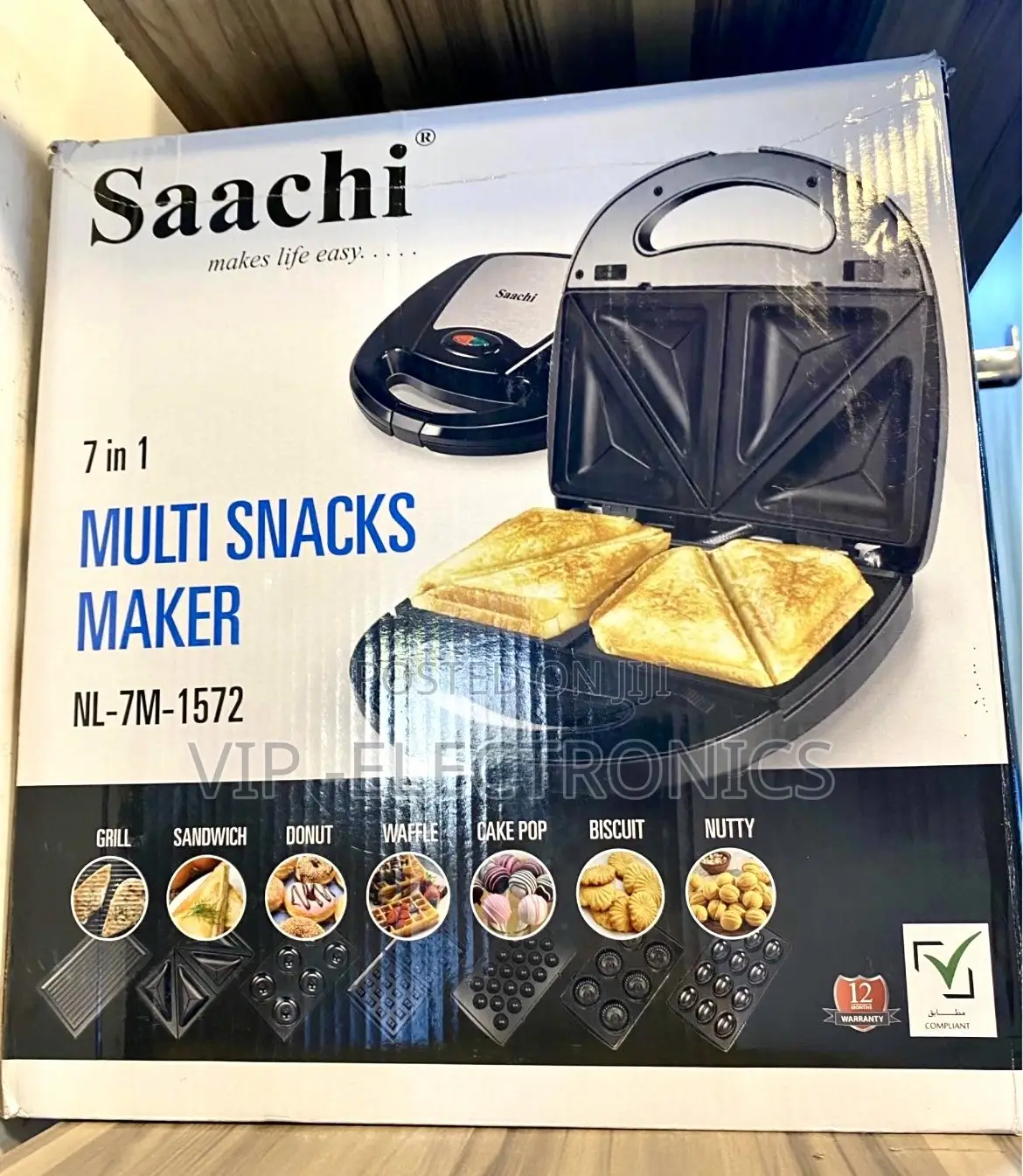 Saachi Multi Snacks Maker 7-in-1– Electric Sandwich Snack Maker