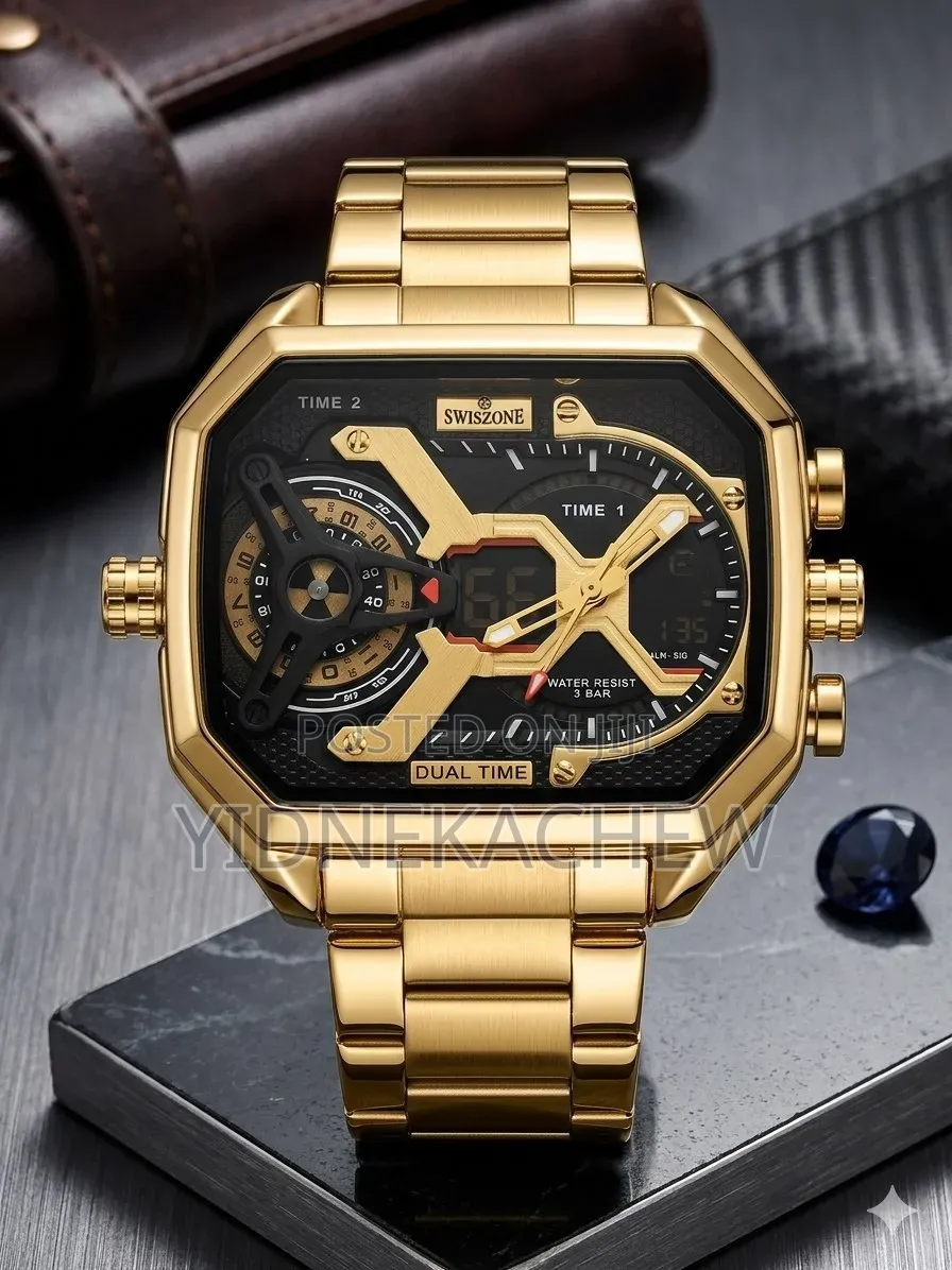 Swiszone Gold Tone Watch