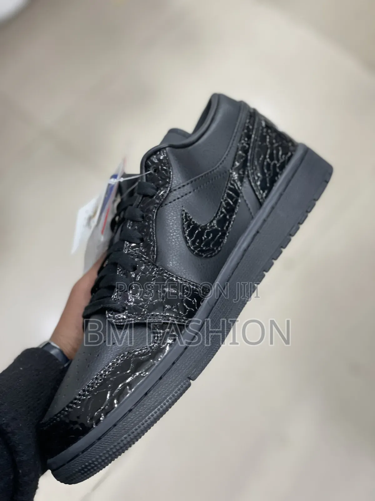 Nike Air Jordan 1 Low SE "Black Croc" Features Sleek All-Black Design