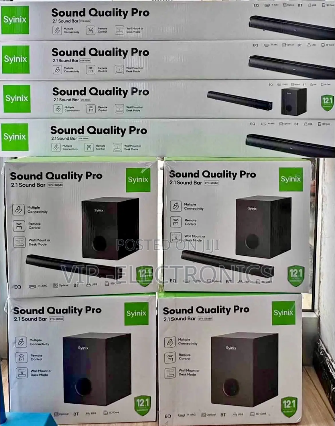 Syinix Sound Bar Pro 2.1 Channel 120W Sound Quality With Subwoofer