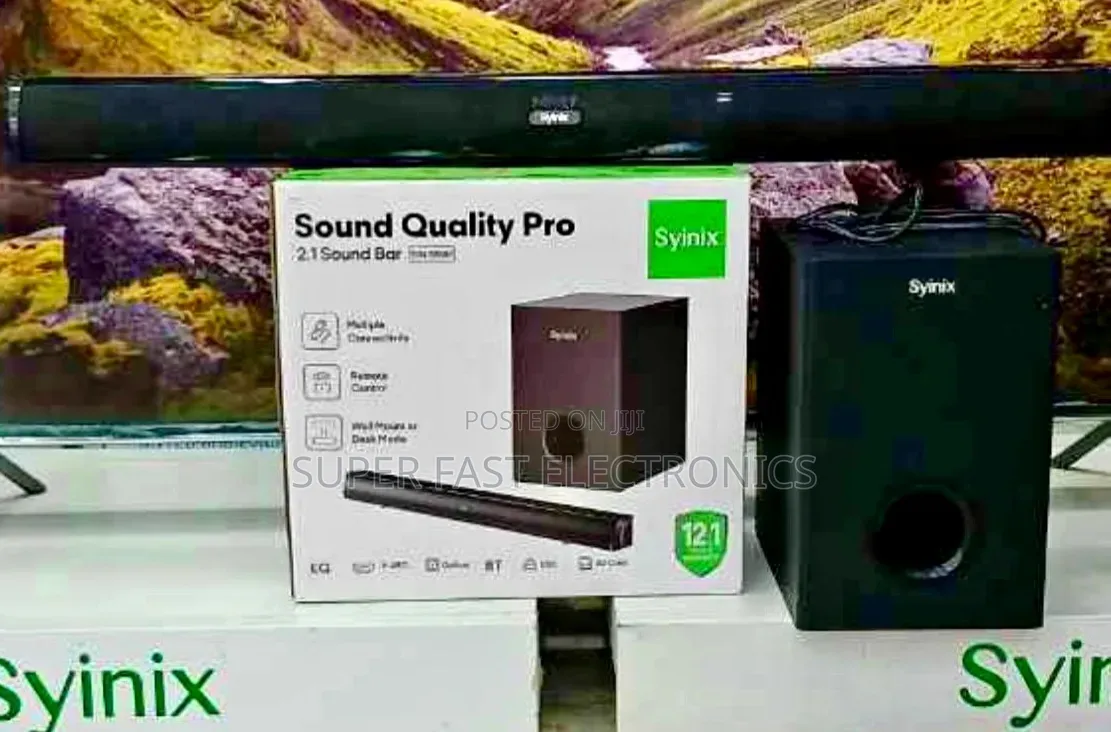 Syinix Sound Bar Sound Quality Pro 2.1 – Powerful Bass | Bluetooth